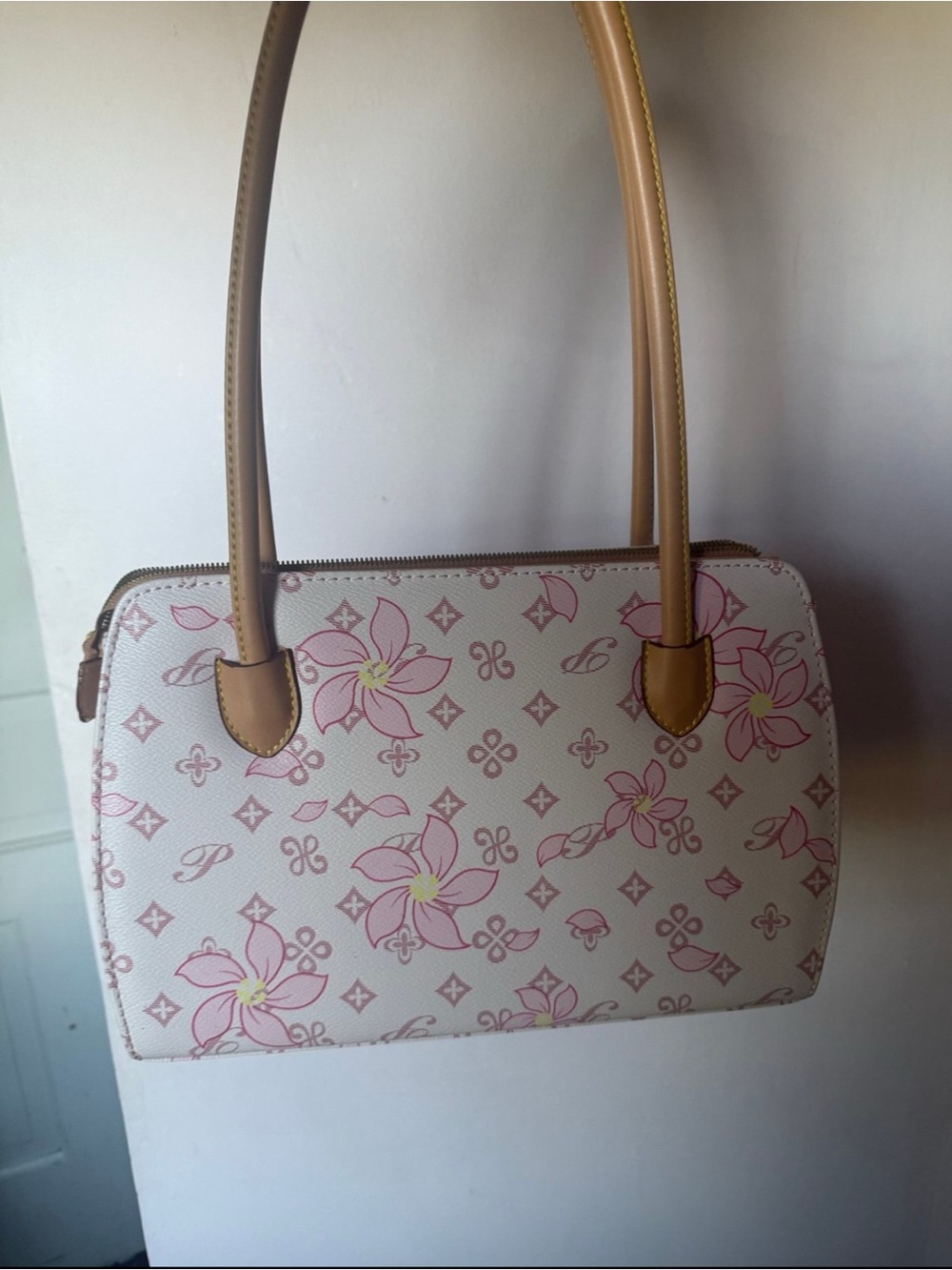 Floral Print Pink Shoulder Bag